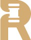 Rashed Amin Logo showing the Alphabet R with a Gavel